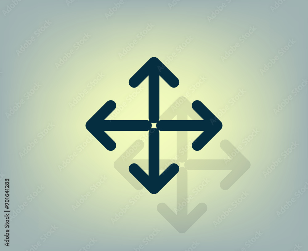 Poster vector icon with shadow on gray background with gradient.