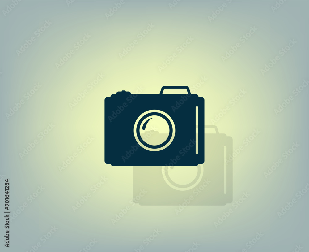 Poster vector icon with shadow on gray background with gradient.
