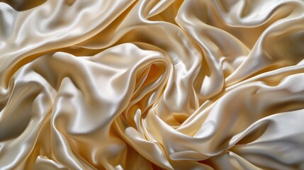 Obraz premium A piece of white fabric with a pattern that resembles a wave. The fabric is smooth and silky, and it is a luxurious material. The pattern on the fabric is intricate and detailed