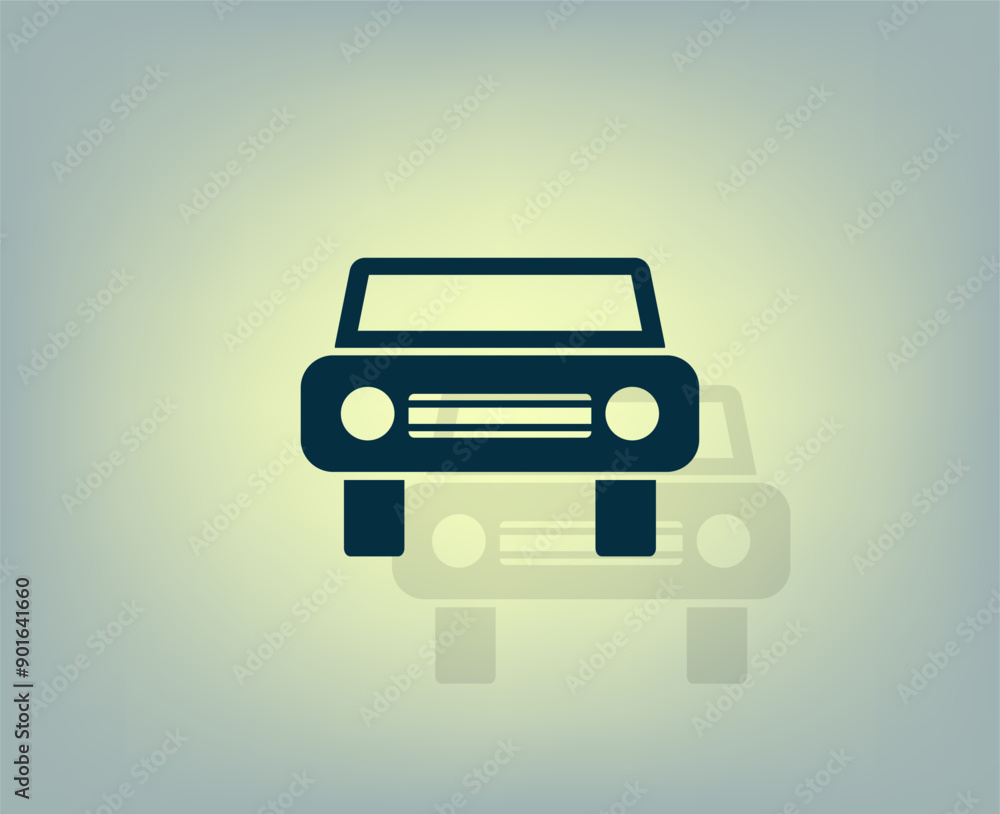 Poster vector icon with shadow on gray background with gradient.