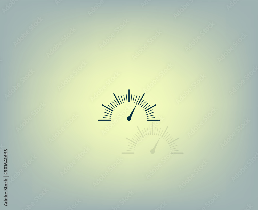 Poster vector icon with shadow on gray background with gradient.