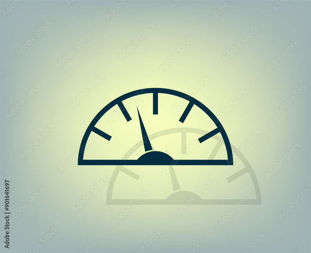 Poster vector icon with shadow on gray background with gradient.