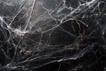 Real creepy spider webs silhouette isolated on black banner panorama - Halloween background template