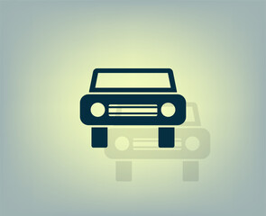 Vector icon with shadow on gray background with gradient.