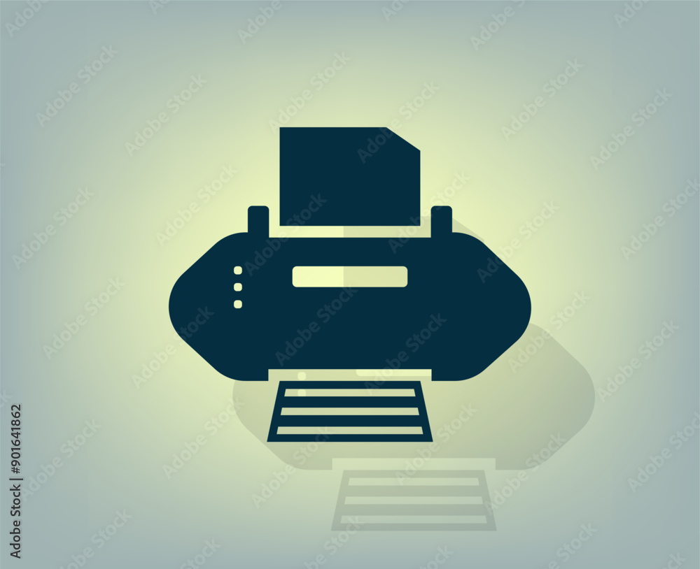 Aufkleber vector icon with shadow on gray background with gradient.