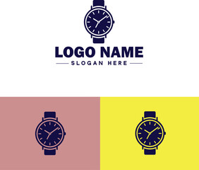 Wristwatch icon Timepiece Watch Chronometer flat logo sign symbol editable vector