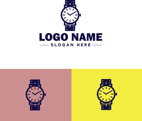 Wristwatch icon Timepiece Watch Chronometer flat logo sign symbol editable vector