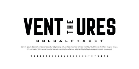 Ventures modern geometric circular font with rounded edges