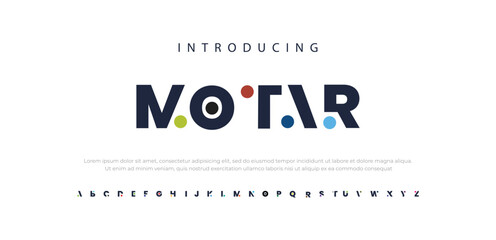 Motar modern, futuristic modern geometric font