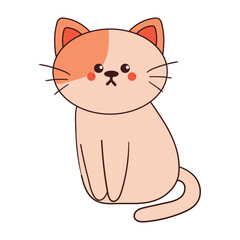 hand drawing cartoon cat. cute animal drawing, doodle sticker