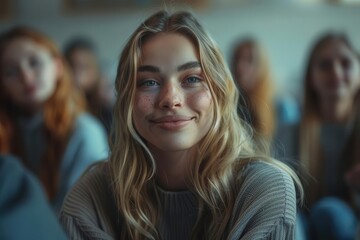 Realistic mental health support group meeting in a community center high-definition clarity