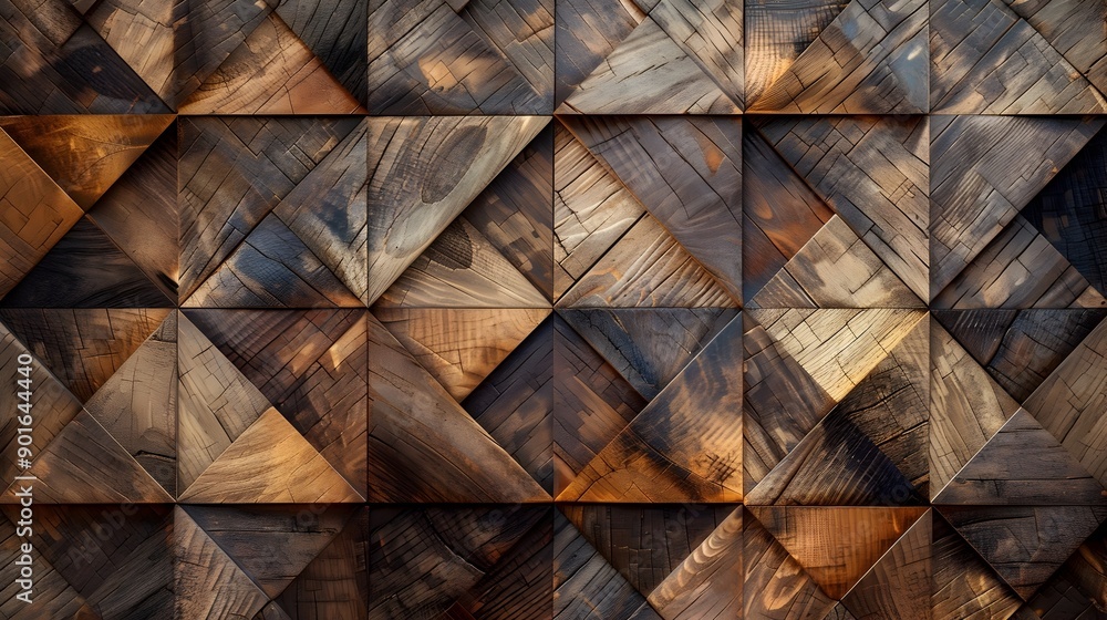 Poster captivating abstract wooden texture with geometric patterns
