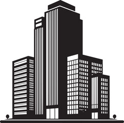 Obraz premium Modern Corporate Tall Building silhouette vector illustration isolated on a white background