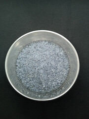 Sweet basil seeds These seeds are small, black with a mild, nutty flavor and gel-like texture when soaked in water for 15 minutes.