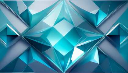 Obraz premium glass 3d effect in turquoise colors. generation AI