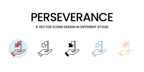 Perseverance icons set vector illustration, vector stock