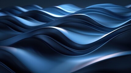 Obraz premium 3d render of abstract art 3d background based on part of ball in organic curve round wavy smooth and soft bio forms in black glossy ceramic material with matte ai generated