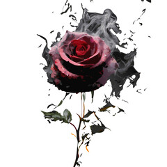 red rose with water drops