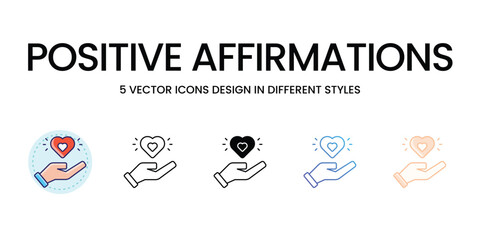 Positive Affirmations icons set vector illustration, vector stock