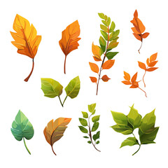 set of autumn leaves