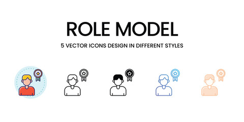 Role Model icons set vector illustration, vector stock