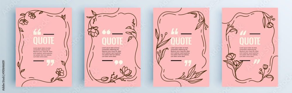 Aufkleber quote frames blank templates set. text in brackets, citation empty speech bubbles, quote bubbles. te