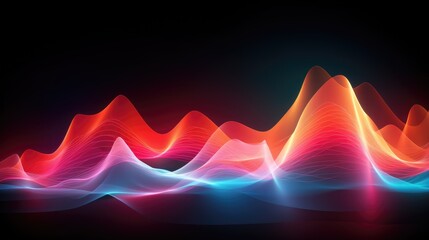 Fluorescent waves with a tech background