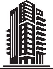 Modern Corporate Tall Building silhouette vector illustration isolated on a white background