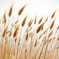 Fototapeta premium A cinematic photo of dried hare's-tail grass in a flat lay arrangement