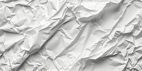 Seamless texture of crumpled white paper. Sheet of crumpled paper pattern for background, wallpaper and texture. Crumpled white paper abstract shape background with space paper for text