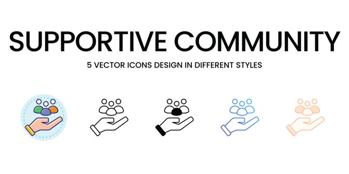Supportive Community icons set vector illustration, vector stock