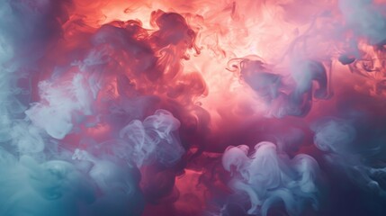 Obraz premium Abstract colorful smoke in pink and blue hues