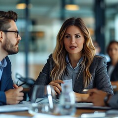 International Equal Pay Day with businesspeople negotiating fair salaries in an office setting