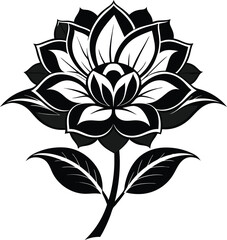 Flower silhouette vector illustration art.