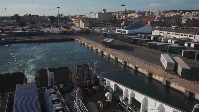 cagliari Italy - may 2 2024 Containers and car park in Port of Cagliari, Sardinia Italy
