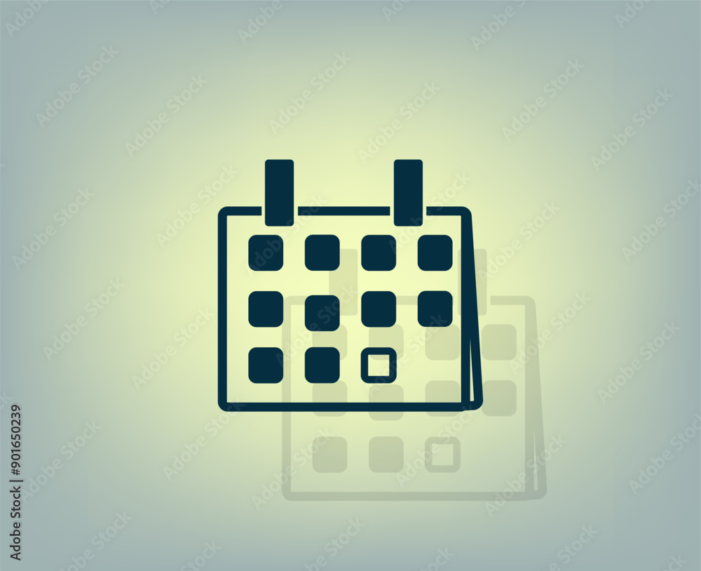 Poster vector icon with shadow on gray background with gradient.