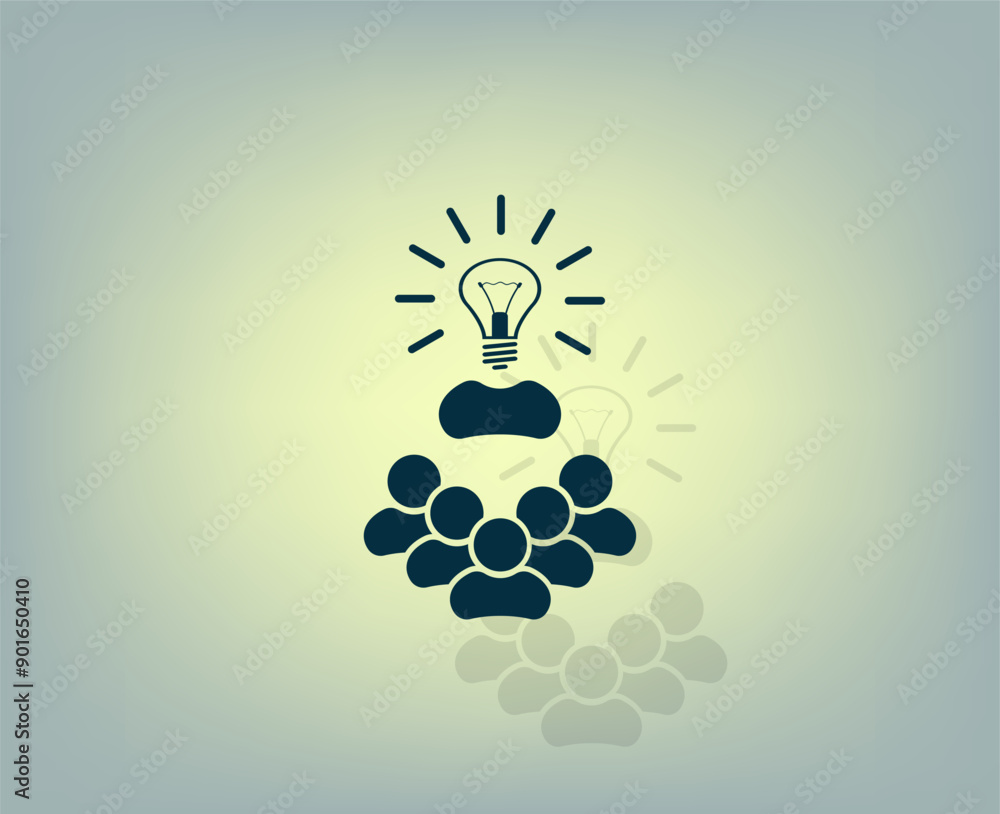 Poster vector icon with shadow on gray background with gradient.