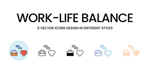 Work-Life Balance icons set vector illustration, vector stock