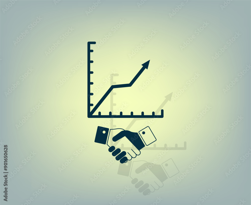Poster vector icon with shadow on gray background with gradient.