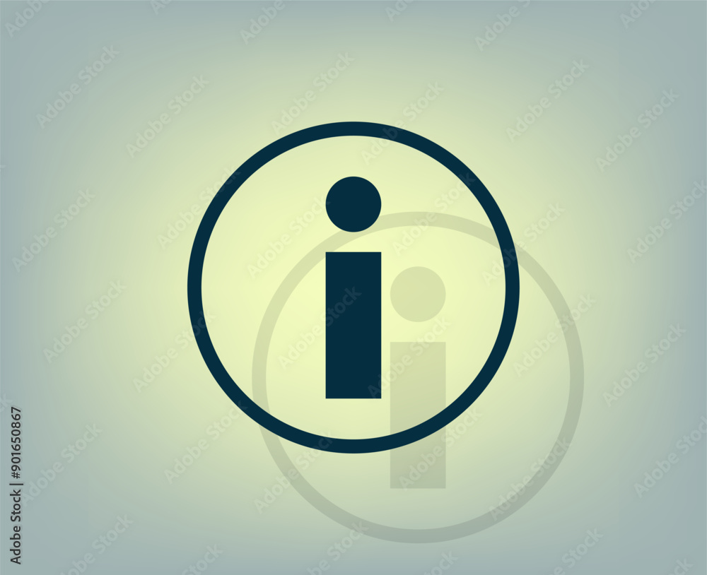 Aufkleber vector icon with shadow on gray background with gradient.