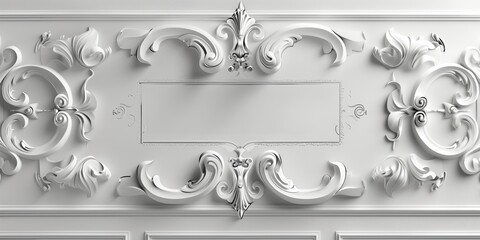 Baroque ornamental vintage border frame. Generative AI