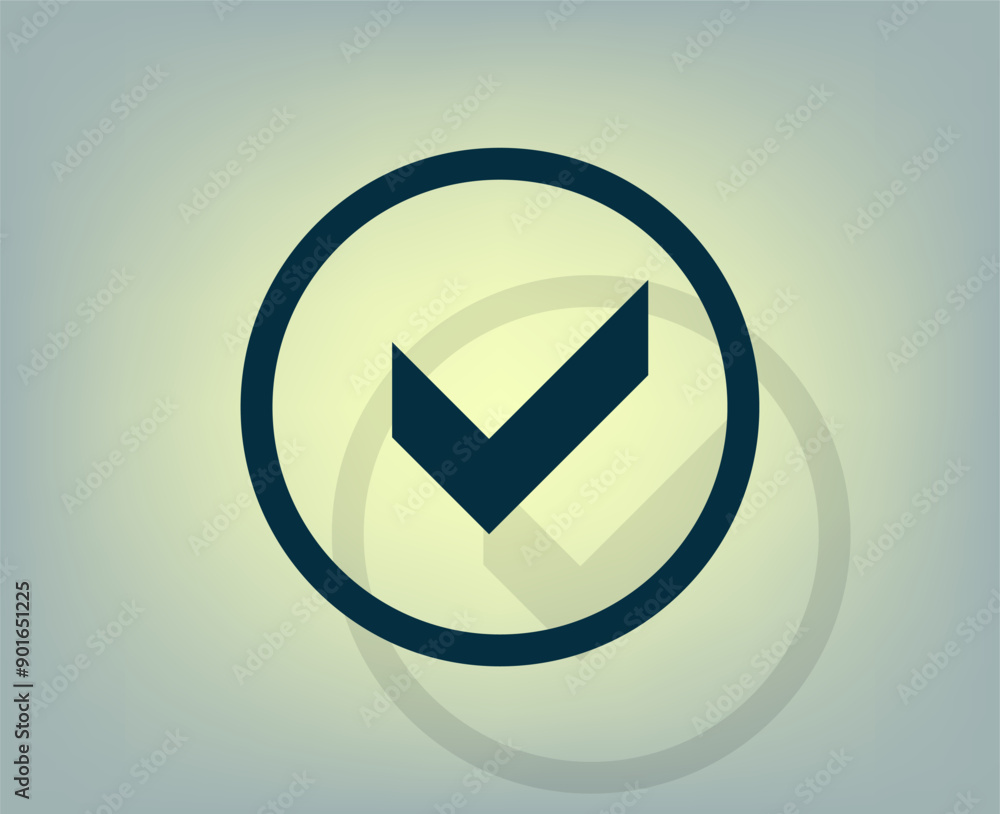 Poster vector icon with shadow on gray background with gradient.