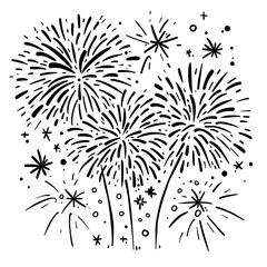 Obraz premium New Year and Christmas card, graphic advertising backgrounds in a doodle 2D illustrator style.