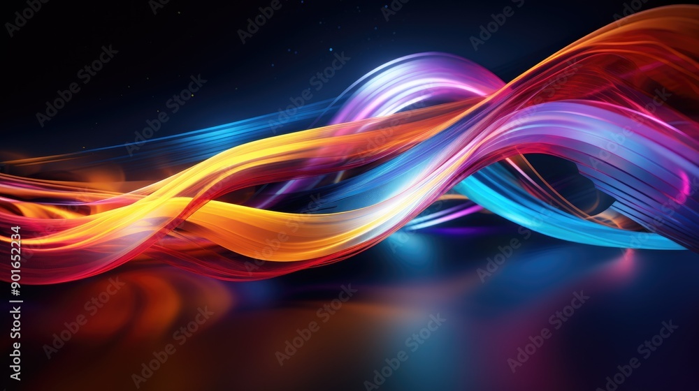 Aufkleber Fluid dynamics with colorful motion trails