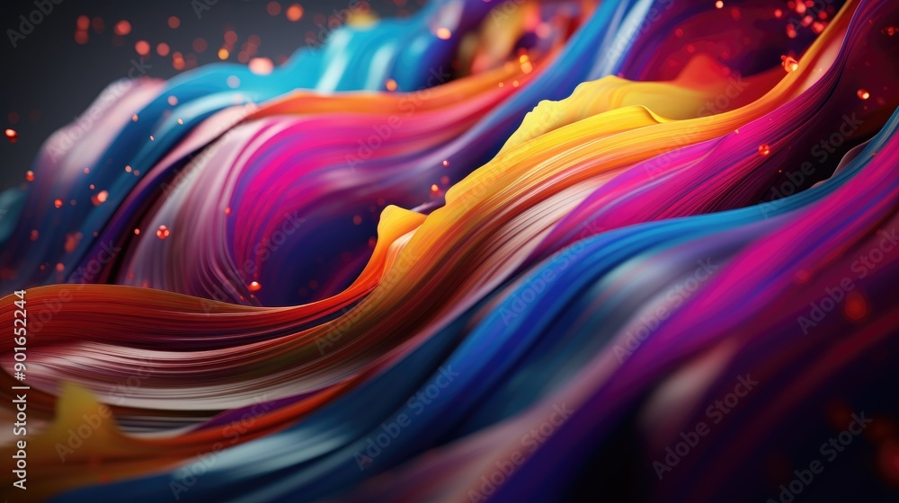 Aufkleber Fluid dynamics with colorful motion trails