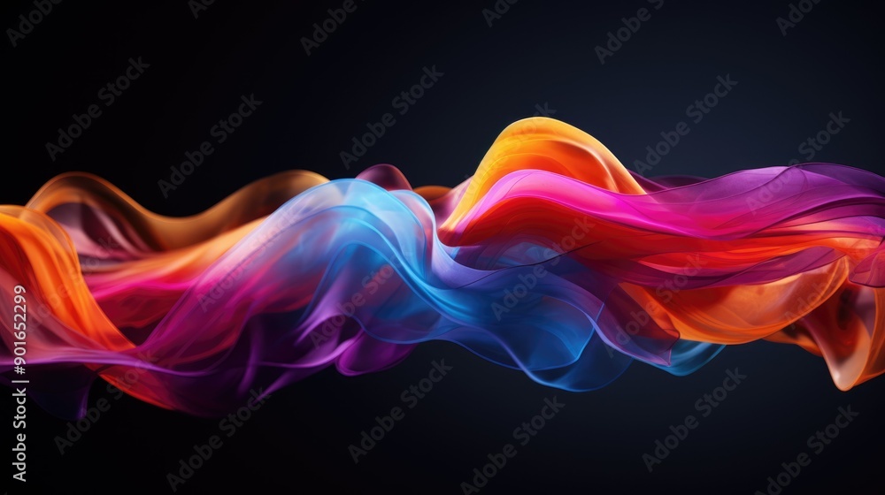 Aufkleber fluid dynamics with colorful motion trails