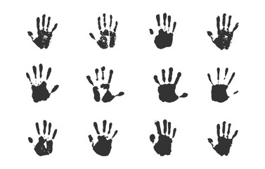 Fototapeta premium Handprint SVG, Handprint silhouette, Male hand print silhouette, Male hand print SVG, Handprint clipart, People hand print silhouette, Handprint icon, Handprint vector set.