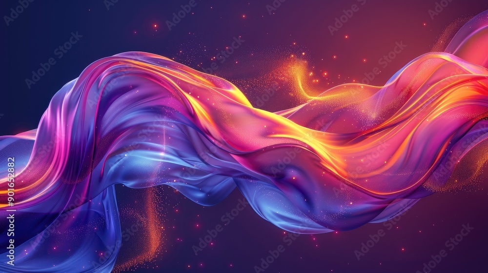 Poster fluid dynamics with colorful motion trails