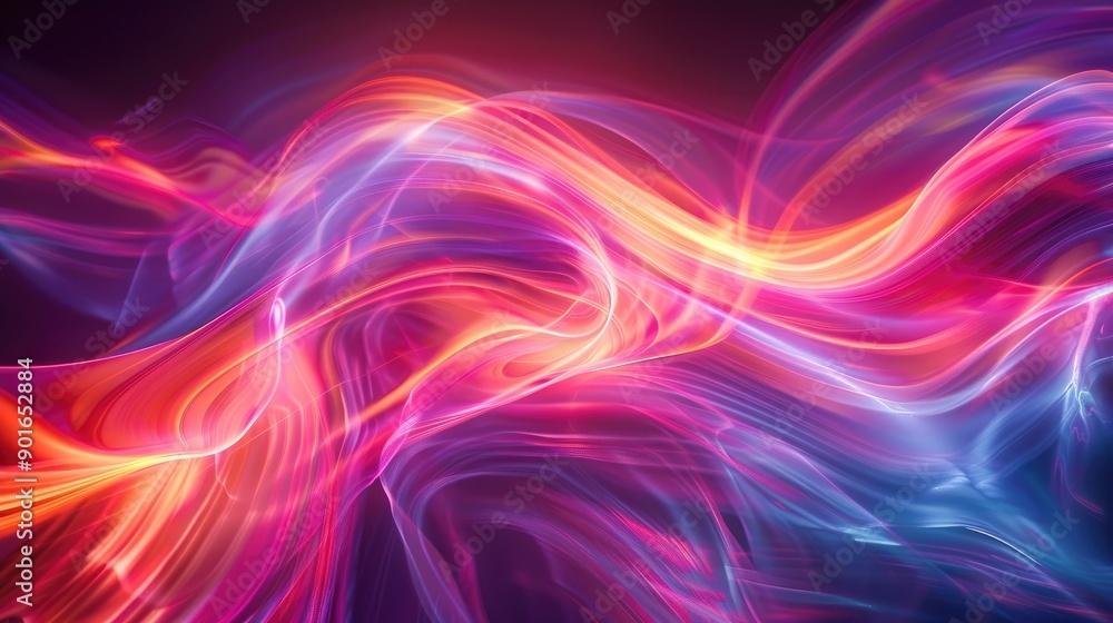 Poster fluid dynamics with colorful motion trails