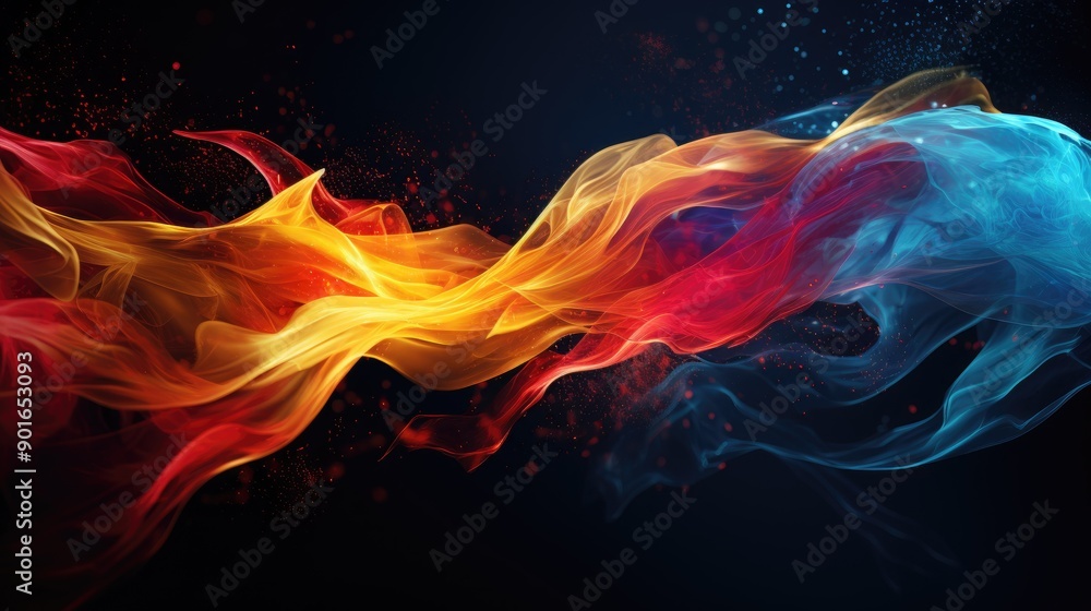 Aufkleber fluid dynamics with colorful motion trails